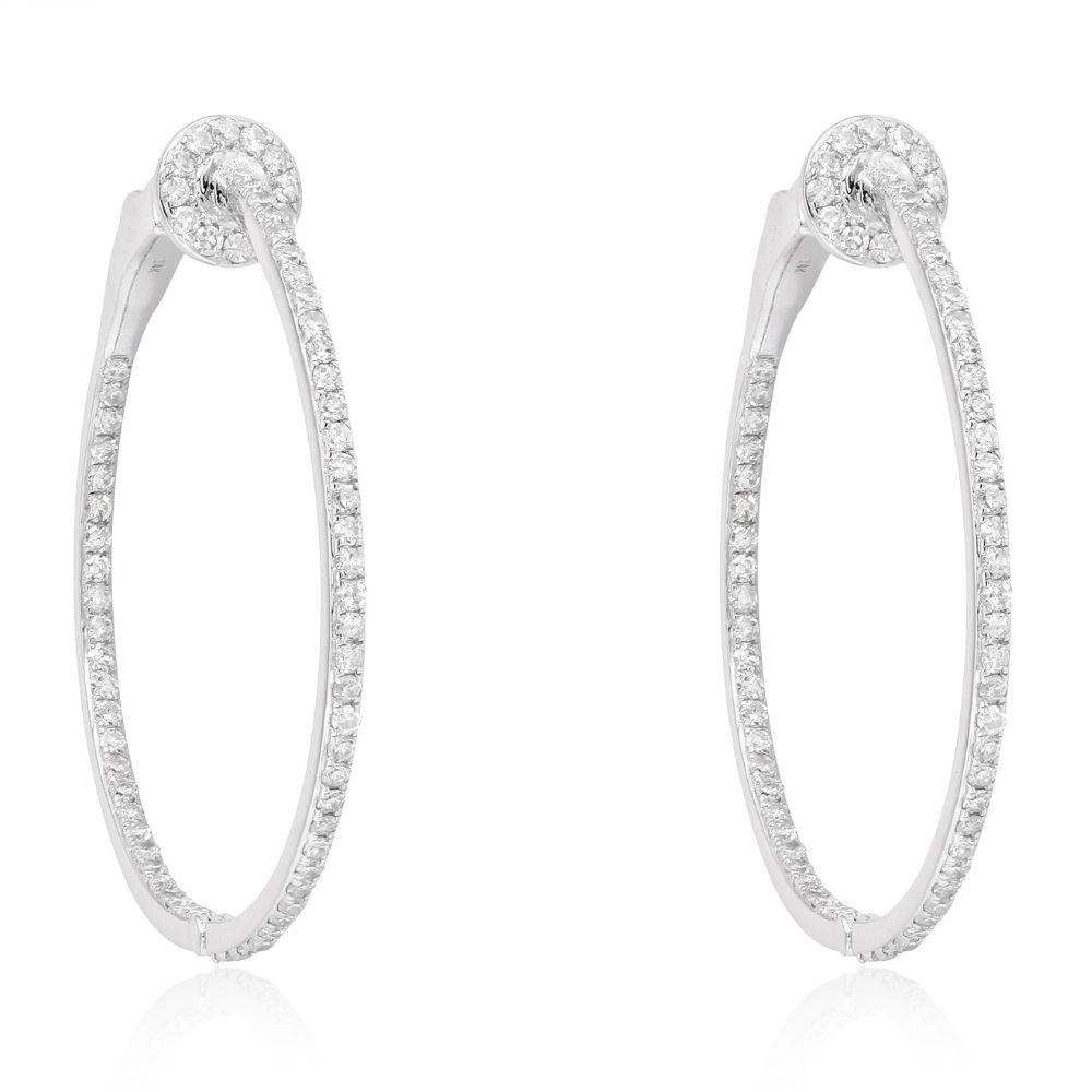 Diamond Baguette Hoop Earrings.  14K White Gold.jewelry store near me, pearls, rubi, sapphire, emerald, gold necklace womens, New York, Misisipi, California, Florida, Georgia, Tijuana, San Diego, Hermosillo, Monterey, Carolina del Sur, Connecticut, Texas, Maryland, Alabama, Carolina del Norte, Adriana Fine Jewelry Online Shop, Buy Earrings, Necklaces, Bracelets, Rings, gemstones, permanent jewelry in San Diego