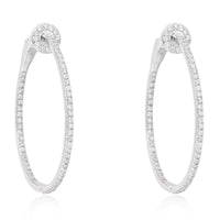 Diamond Baguette Hoop Earrings.  14K White Gold.jewelry store near me, pearls, rubi, sapphire, emerald, gold necklace womens, New York, Misisipi, California, Florida, Georgia, Tijuana, San Diego, Hermosillo, Monterey, Carolina del Sur, Connecticut, Texas, Maryland, Alabama, Carolina del Norte, Adriana Fine Jewelry Online Shop, Buy Earrings, Necklaces, Bracelets, Rings, gemstones, permanent jewelry in San Diego