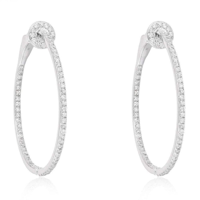 Diamond Baguette Hoop Earrings.  14K White Gold.jewelry store near me, pearls, rubi, sapphire, emerald, gold necklace womens, New York, Misisipi, California, Florida, Georgia, Tijuana, San Diego, Hermosillo, Monterey, Carolina del Sur, Connecticut, Texas, Maryland, Alabama, Carolina del Norte, Adriana Fine Jewelry Online Shop, Buy Earrings, Necklaces, Bracelets, Rings, gemstones, permanent jewelry in San Diego