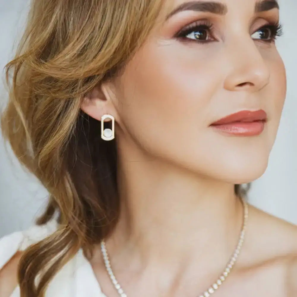 Set Mother of Pearl & Diamonds Earrings & Ring
