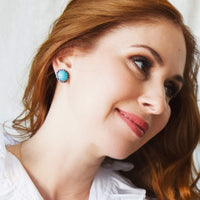 Aretes de turquesa con zafiro