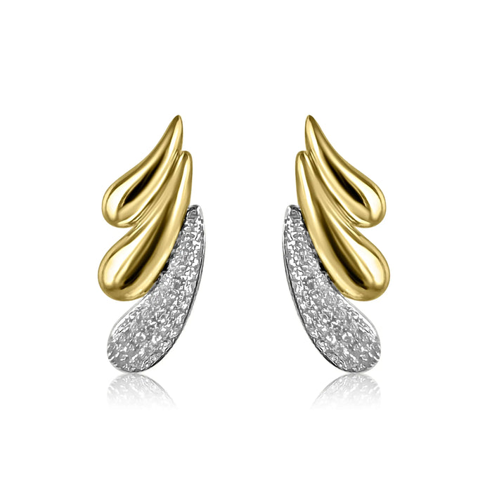 Three Drop Diamond & 14K Yellow Gold Earrings