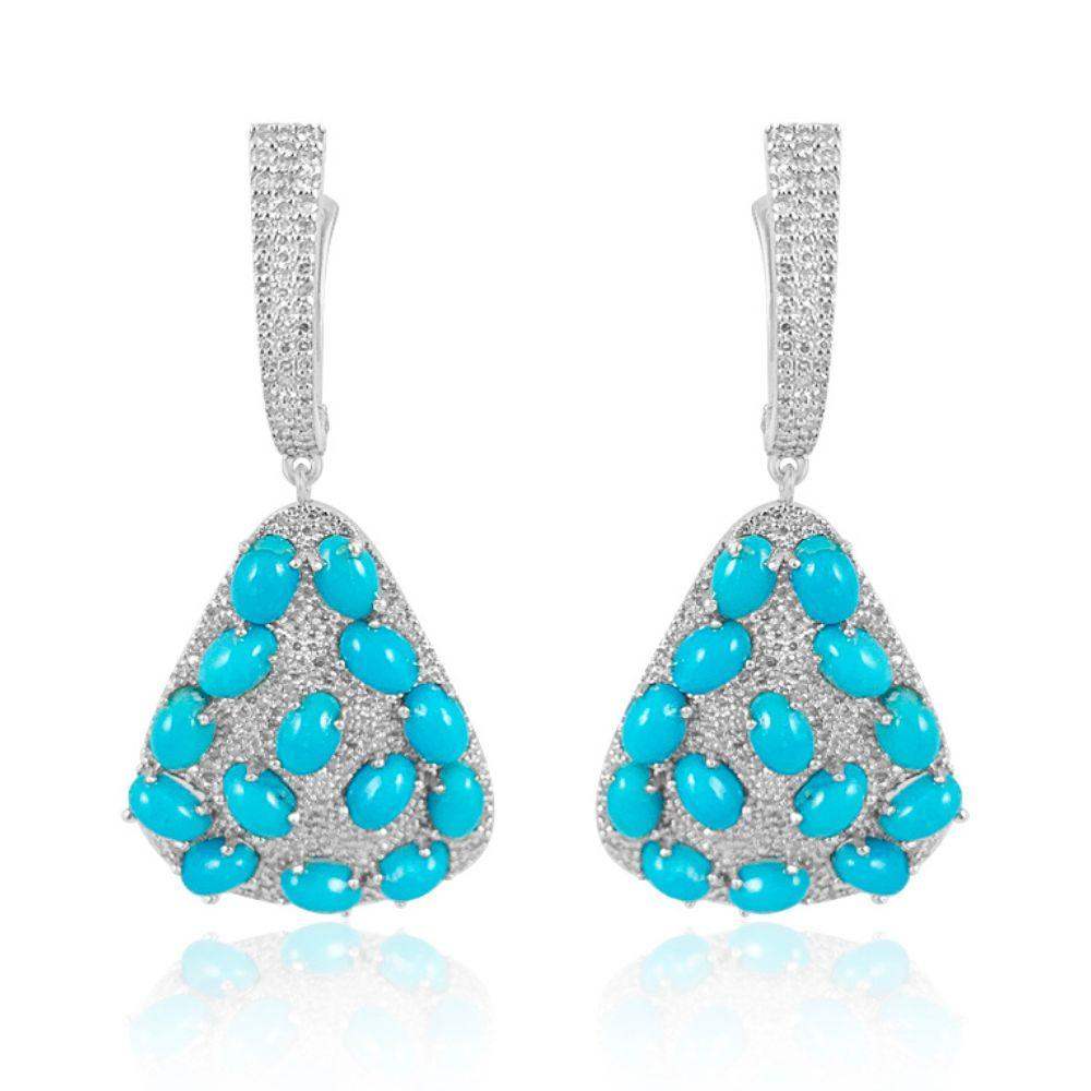 Sleeping Beauty Turquoise Diamond Earrings, Bridal,  Fine jewelry, near me in San Diego, Earrings 14K Yellow Gold, 18k Gold, custom-made jewelry, jewelry store near me in San Diego, pearls, rubi, sapphire, emerald, gold earrings for women, New York, Misisipi, California, Florida, Georgia, Hermosillo, Monterrey, Carolina del Sur, Connecticut, Texas, Maryland, Alabama, Carolina del Norte, Adriana Fine Jewelry Online Shop, Buy Earrings, Necklaces, Bracelets, Rings, gemstones, permanent jewelry in San Diego