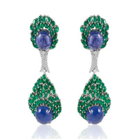 Tanzanite Cabochon Emerald Marquise Peacock Earrings, Fine jewelry, near me in San Diego, Earrings 14K Yellow Gold, 18k Gold, custom-made jewelry, jewelry store near me in San Diego, pearls, rubi, sapphire, emerald, gold earrings for women, New York, Misisipi, California, Florida, Georgia, Hermosillo, Monterrey, Carolina del Sur, Connecticut, Texas, Maryland, Alabama, Carolina del Norte, Adriana Fine Jewelry Online Shop, Buy gemstones, permanent jewelry in San Diego