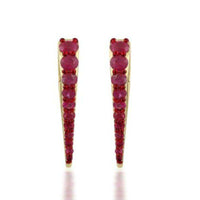 14K Yellow Gold Spike with Sapphire Earrings