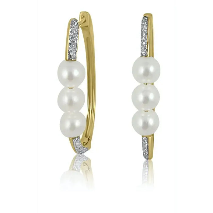 Hoops with Pearls & Diamonds Earrings