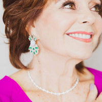 Aretes de ópalo etíope, esmeralda y diamantes