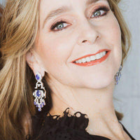 Aretes estilo Art Déco de tanzanita y diamantes