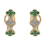 Set Emerald & Diamond Clover Earrings & Necklace