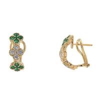 Set Clover Emerald & Diamond Necklace & Earrings