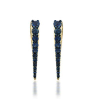 14K Yellow Gold Spike with Sapphire Earrings