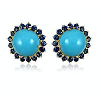 Aretes de turquesa con zafiro