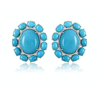 Aretes en forma de flor de turquesa de la Bella Durmiente