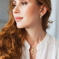 Set Emerald & Diamond Clover Earrings & Necklace