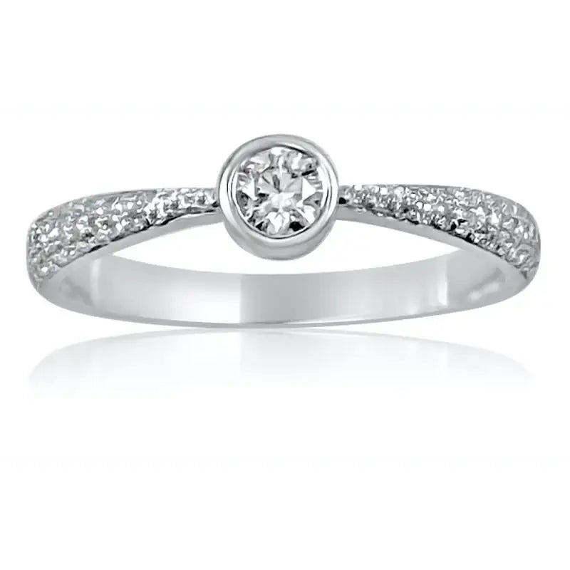 14K White Gold & Diamond Ring