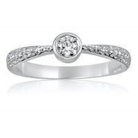 14K White Gold & Diamond Ring