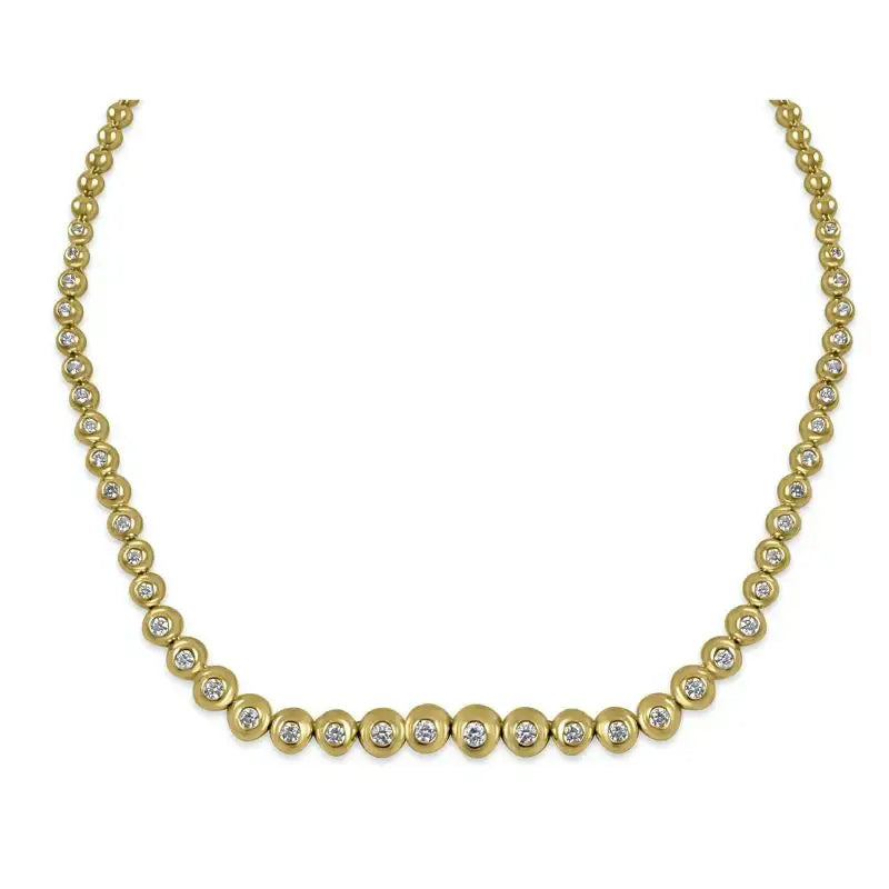 Collar de diamantes con oro Amarillo de 14 quilates