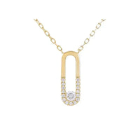 Set Central Diamond on Gold Necklace & Earrings