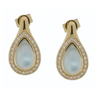Set Mother of Pearl Teardrop on Yellow Gold Earrings & Ring