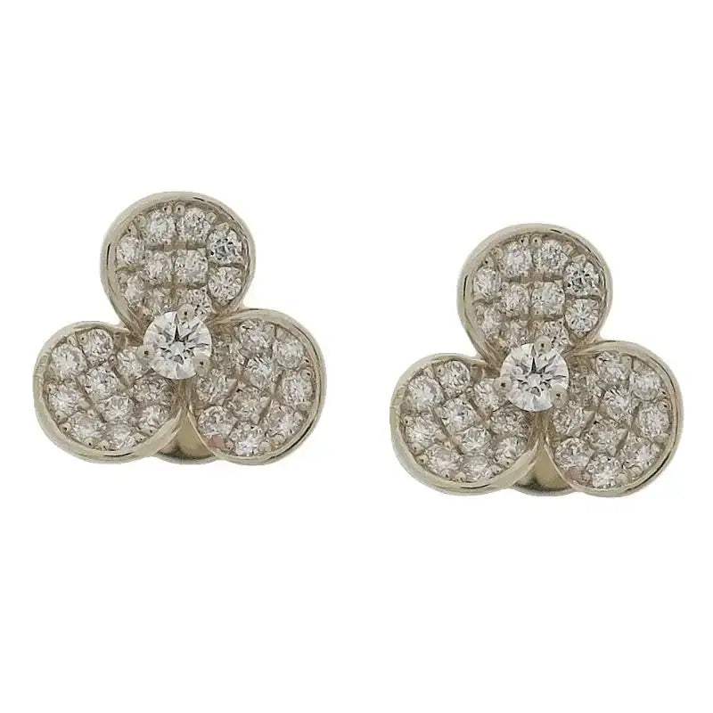 Set Three Clover Diamond Necklace & Earrings