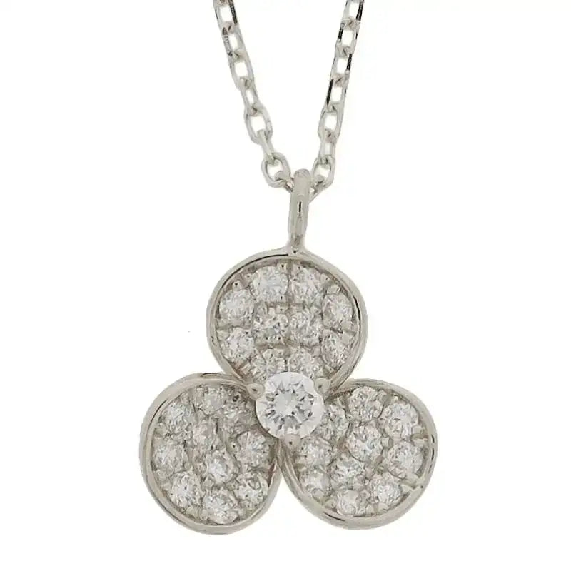 Set Three Clover Diamond Necklace & Earrings