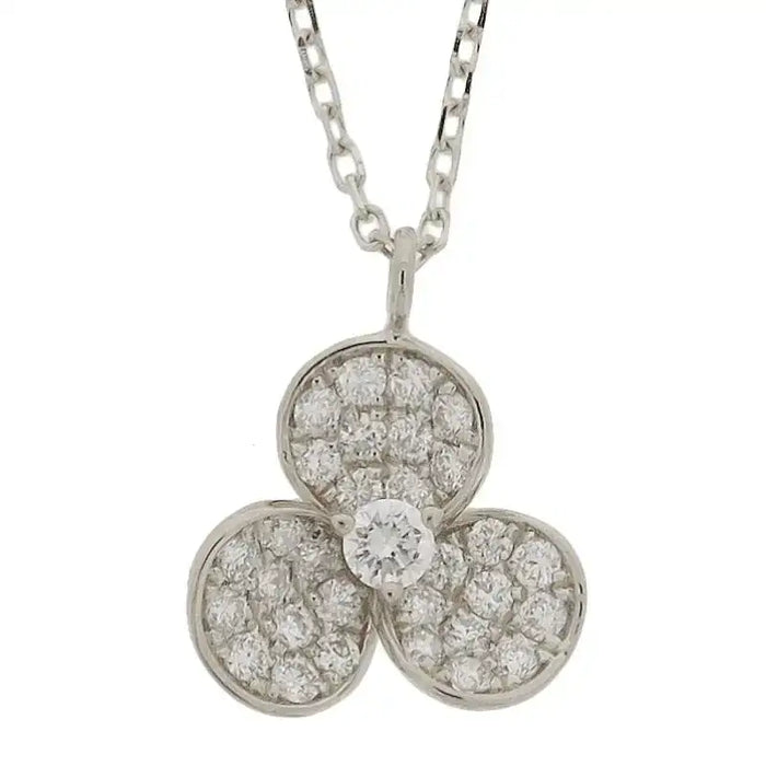Set Three Clover Diamond Necklace & Earrings