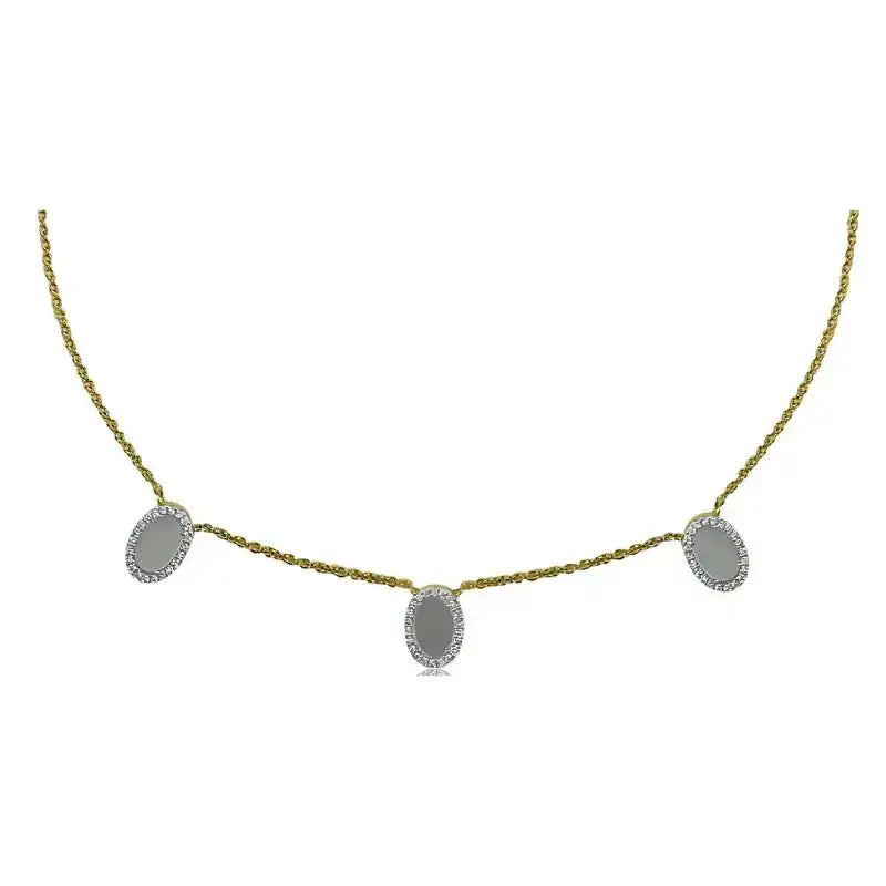 Set Mother of Pearl Oval on Yellow Gold Necklaces & Earrings