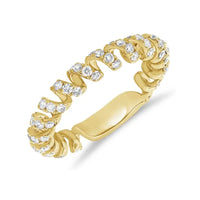 Anillo estire con oro amarillo y diamantes
