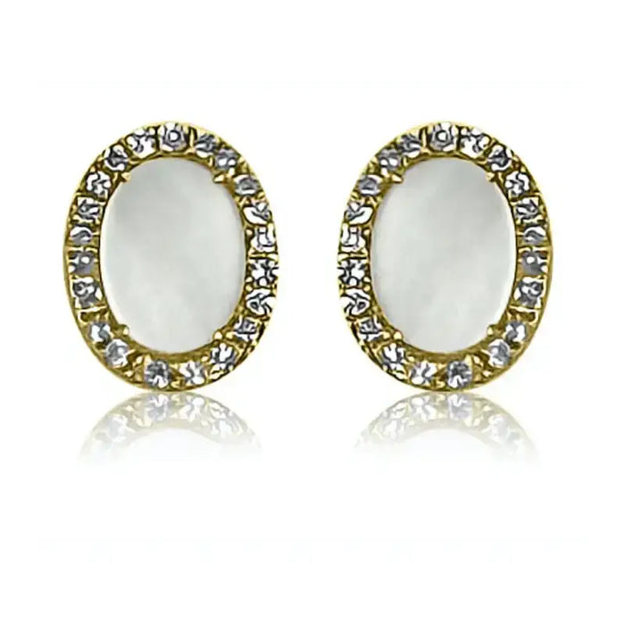 Set Mother of Pearl Oval on Yellow Gold Necklaces & Earrings