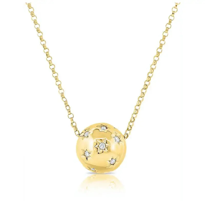 Stars Ball on 14K Yellow Gold Necklaces