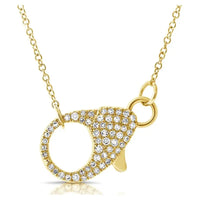 Lockage Pendant 14K Yellow Gold & Diamond Necklaces