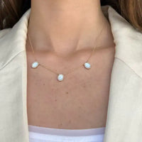 Set Mother of Pearl Oval on Yellow Gold Necklaces & Earrings