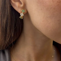 Set Clover Emerald & Diamond Necklace & Earrings