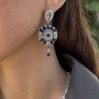Aretes de aguamarina y diamantes