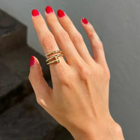 Twisted End Diamond in 14K Yellow Gold Rings