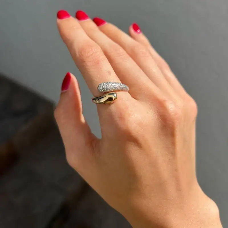 14K Yellow Gold & Diamond Double Drop Rings