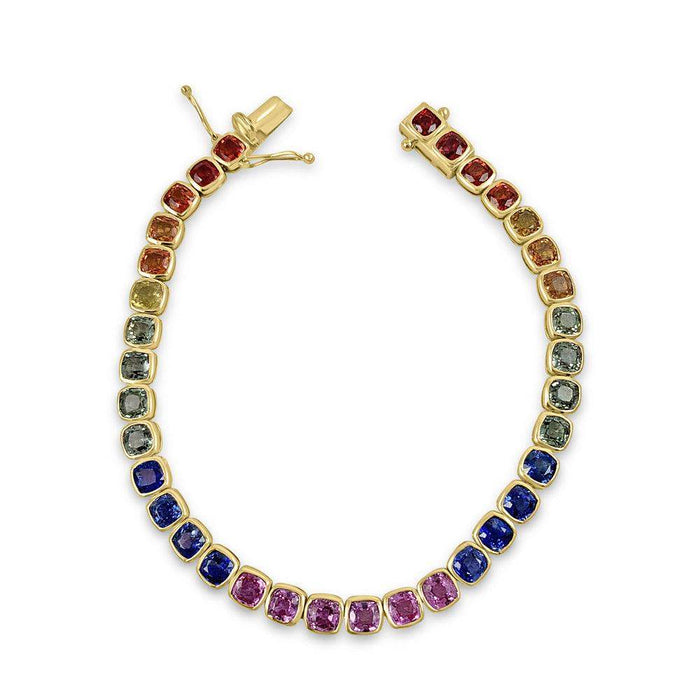 14K Rose Gold Multicolor Bezel Bracelet