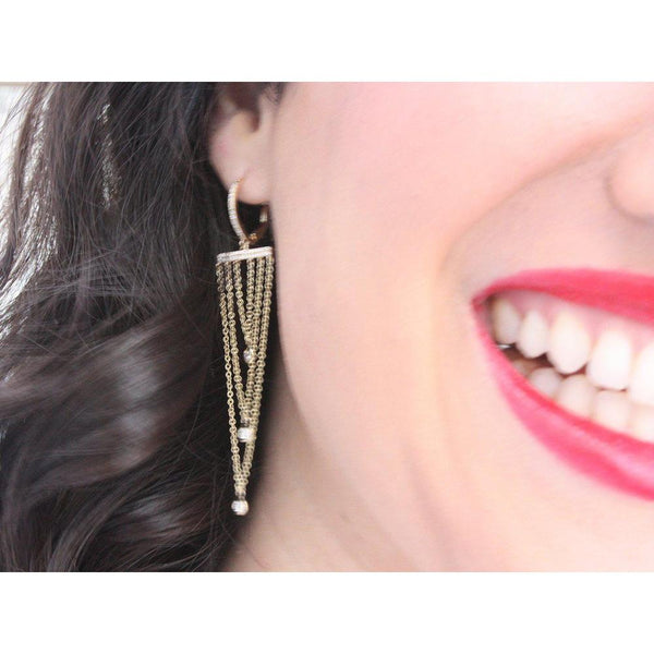 Happy with my 14K Yellow Gold Earrings with Diamonds