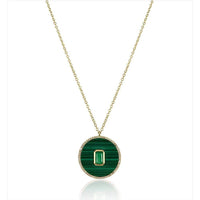 Disc Malachite Emerald Necklace - Adriana Fine Jewelry