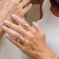 Half Heart Diamond & Gold Ring