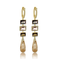 Rutilated Quartz Tourmaline Diamond Earring  14K Yellow Gold, jewelry store near me, pearls, rubi, sapphire, emerald, gold necklace womens, New York, Misisipi, California, Florida, Georgia, Tijuana, San Diego, Hermosillo, Monterey, Carolina del Sur, Connecticut, Texas, Maryland, Alabama, Carolina del Norte, Adriana Fine Jewelry Online Shop, Buy Earrings, Necklaces, Bracelets, Rings, gemstones, permanent jewelry in San Diego