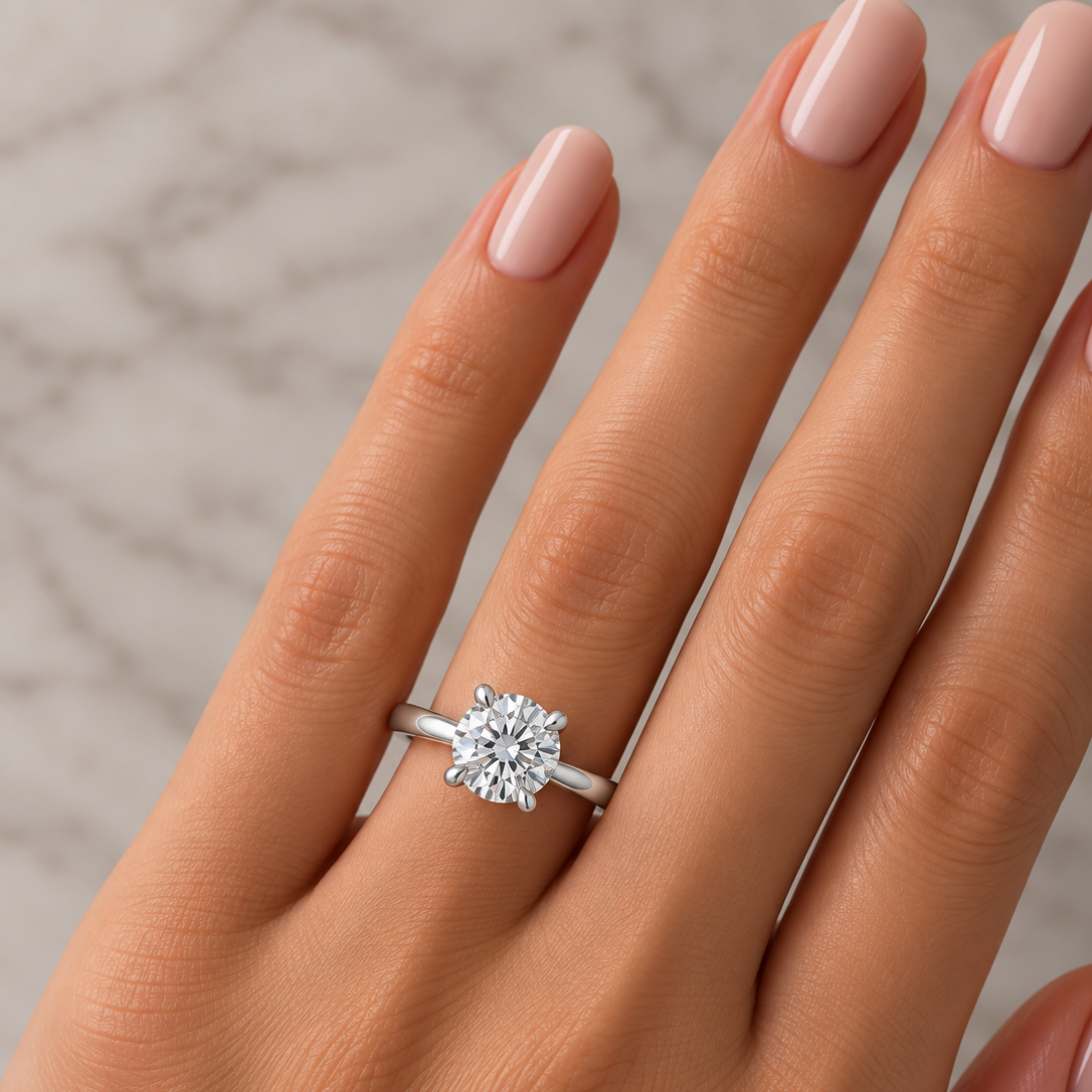 Round 1.17ct LG Diamond Engagement Ring
