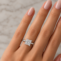 engagement ring with a princess-cut diamond
