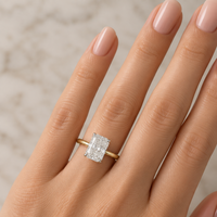 Anillo de compromiso con diamante de laboratorio radiante de 1.54ct