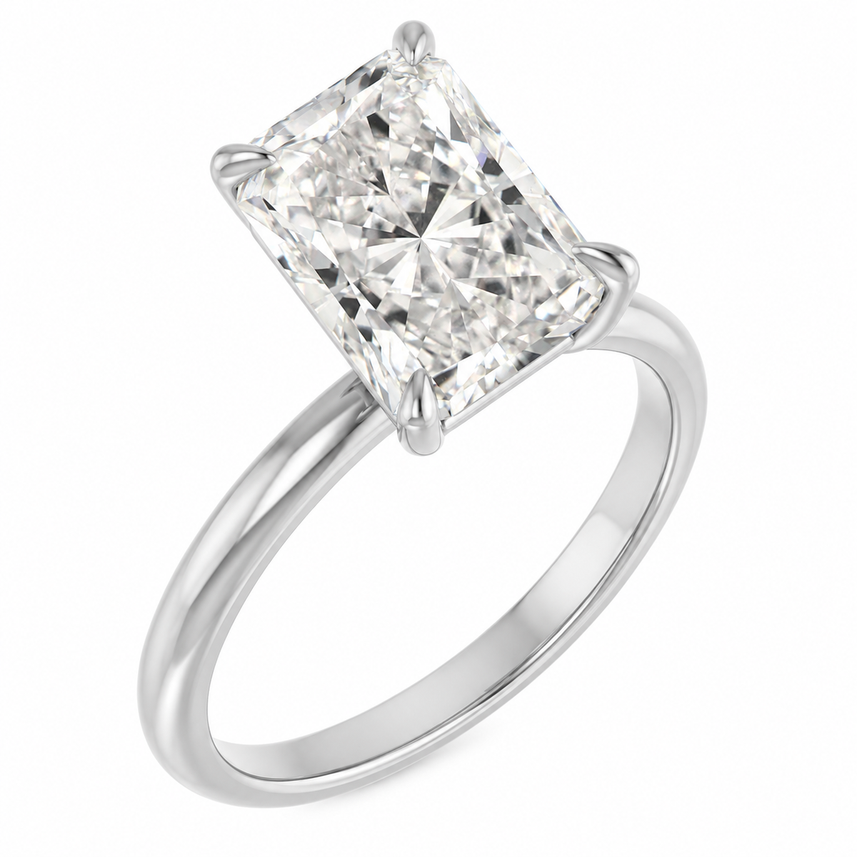 Anillo de compromiso con diamante de laboratorio radiante de 1.54ct