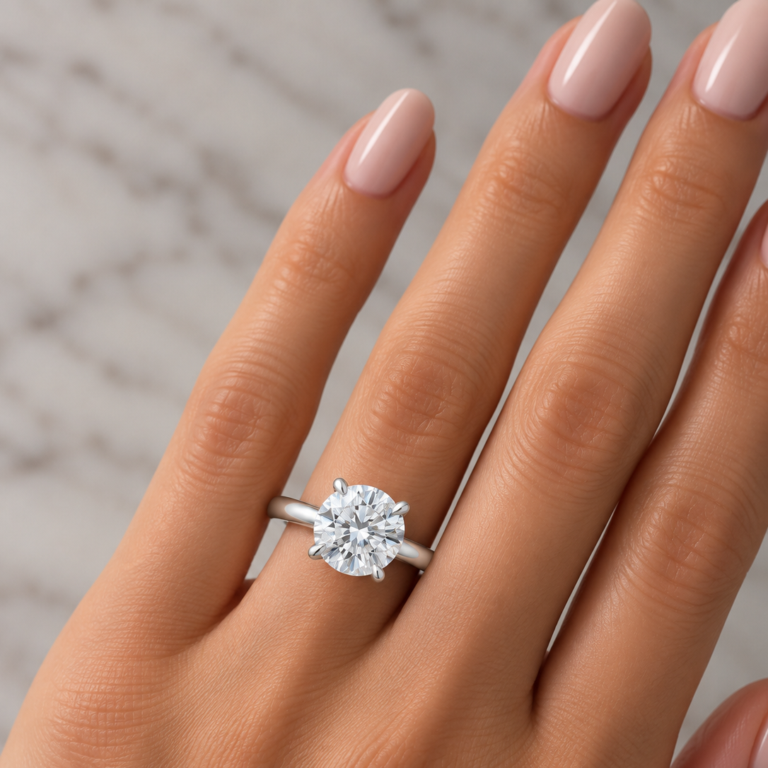 Anillo de compromiso con diamante de laboratorio redondo de 1.84ct