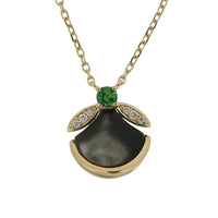 Set Mother of Pearl and Tsavorite Necklace & Earrings