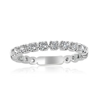 Gold Band with Diamond Rings  14K White Gold weight: 1.57 grams 10 Diamonds: 0.26 ct 