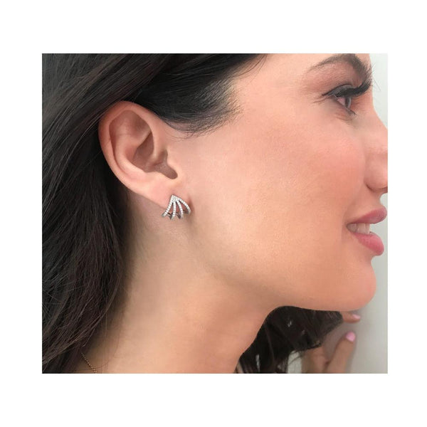 14K White Gold Earrings with Diamonds