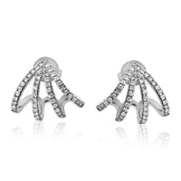 14K White Gold Earrings with Diamonds  102 Diamonds of 0.30ct Gold Total Weight: 2.90g Post Back Closure